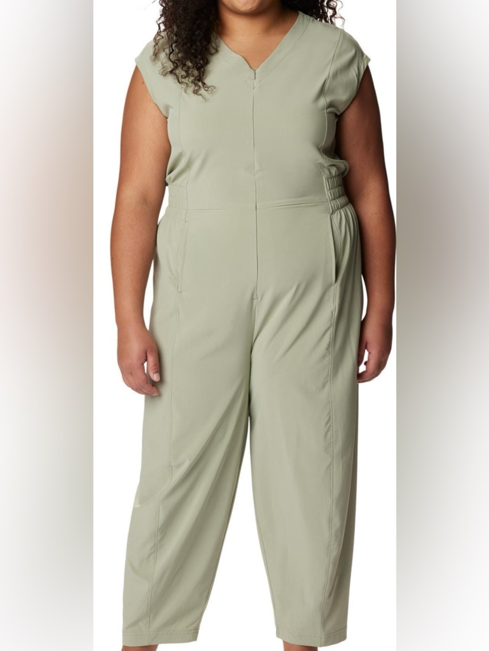 Columbia Sage Green V-Neck Jumpsuit